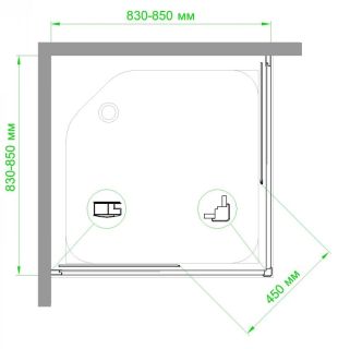 Душевой уголок Royal Bath HPD 85x85см белый RB85HPD-C