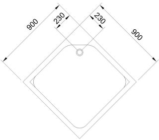 Душевой поддон Royal Bath 90x90см белый RB90HP