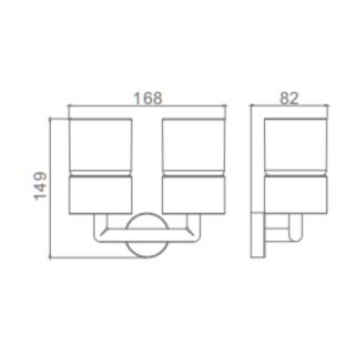 Стакан для ванной комнаты двойной Raglo R320.08 хром
