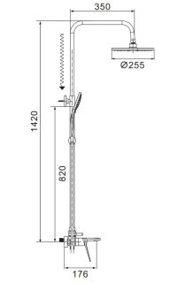 Душевая стойка Shevanik S8436H чёрный