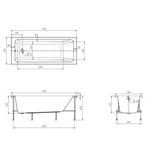 ROCA  248658000 LEON акриловая ванна прямоугольная 1700x700 мм, белый