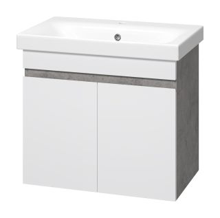 Подвесная тумба под раковину Misty Ронда 60см белый/бетон Чикаго светло-серый