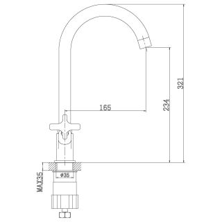 Смеситель для кухонной мойки Rossinka RS39-62U Хром