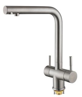 Смеситель для кухни Shevanik S468B с подключением фильтра сатин