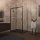 Душевой уголок Veconi Rovigo RV-040B, 1200х800х1850, черный, стекло прозрачное