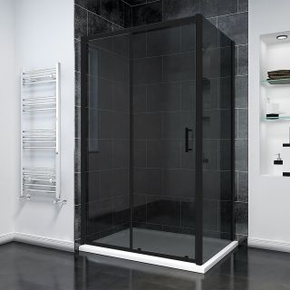 Душевой уголок Veconi Rovigo RV-055BT, 1300х1000х1950, черный матовый, тонированное стекло