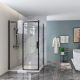 Душевой уголок Veconi Rovigo RV-070B, 1400х800х1950, черный, стекло прозрачное