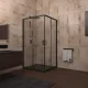 Душевой уголок Veconi Rovigo RV-13, 1100x1100x1950, черный, стекло прозрачное