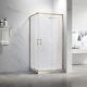 Душевой уголок Veconi Rovigo RV-27G, 800x800x1900, золото брашинг, прозрачное стекло