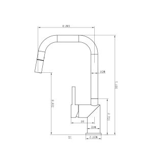 Смеситель для кухни Wonzon & Woghand WW-6018-MW с выдвижным изливом белый матовый