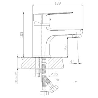 Смеситель для раковины Rossinka S35-11 Хром