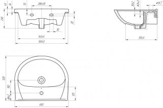 Мебельная раковина Cersanit Эрика 65см белый UM-ERI65/1