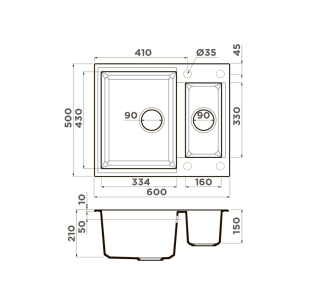 Мойка кухонная Omoikiri Sakaime 60-2-BE ваниль