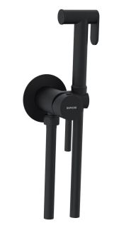 Гигиенический душ Sancos Start SC1001MB со смесителем чёрный матовый