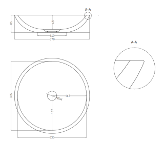 Накладная раковина Salini Callista 05 S-Sense 1101105GRH 37см RAL снаружи