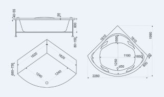 Панель фронтальная для ванны Bas Ривьера 161