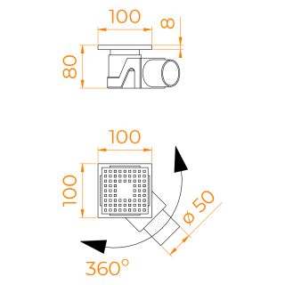Душевой трап RGW Drain Leo-01-10Gb 60210110-06 золото матовое