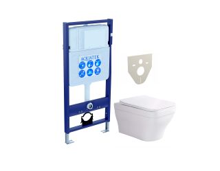 Комплект SET AQUATEK АМАДЕО рама AQUATEK Standard INS-0000012 без клавиши и крепежа унитаз АМАДЕО AQ1163-00 с тонким сиденьем soft-close