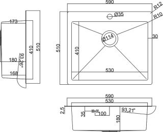 Мойка кухонная Zorg Steel Hammer SH RR 5951