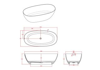Ванна из искусственного камня Timo Satu SATU1650 165x80 см белый