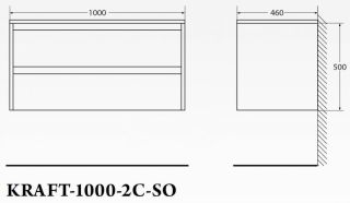 Тумба под раковину BelBagno подвесная 100x50см Bianco Opaco KRAFT-1000-2C-SO-BO