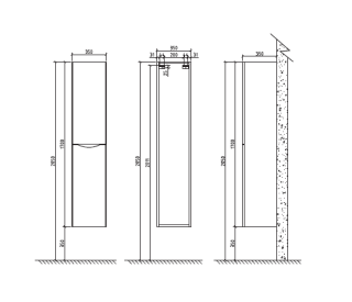 Шкаф-колонна BelBagno правосторонний 35x170см Rovere Bianco ANCONA-N-1700-2A-SC-WO-R