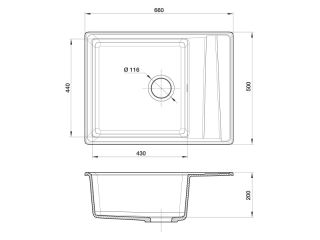 Мойка кухонная GranFest Чёрная Level LV--660 L чер