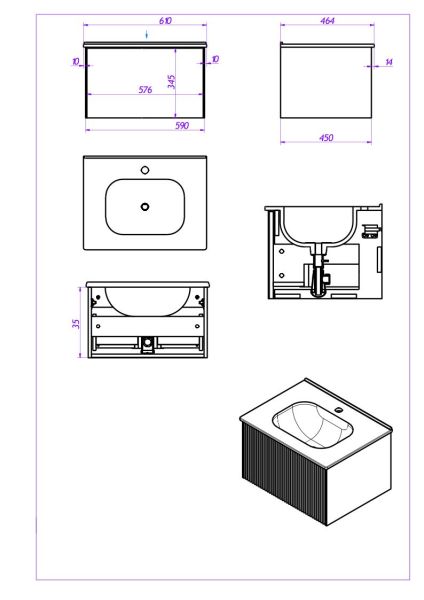Тумба под раковину La Fenice Terra FNC-01-TER-G-60 60 см