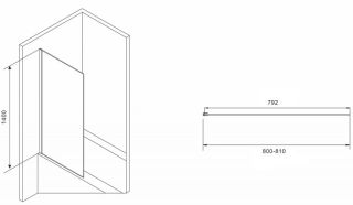 Шторка на ванну ABBER Immer Offen 80см чёрный AG71080B