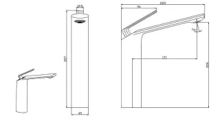 Смеситель для раковины Black&White Gravity 7204BG брашированное золото