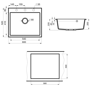 Мойка кухонная Point Бинга PN3003W 60 см белый
