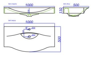 Раковина Aqwella Bergamo 1000