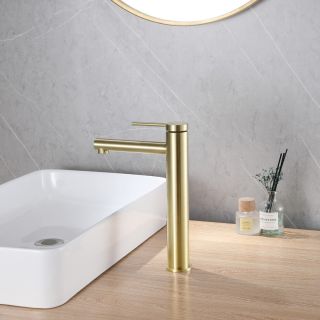 Смеситель для накладной раковины ABBER Emotion золото матовое AF8811G