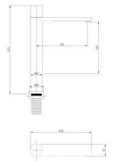 Смеситель для раковины ABBER Rund AF8711B чёрный матовый
