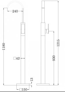 Напольный смеситель для раковины ABBER Wasserfall AF8640 хром