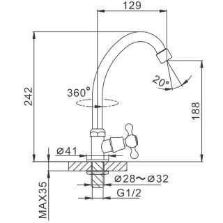 Смеситель для кухни Frap F4108 хром