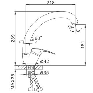 Смеситель для кухни Frap F4139-B хром