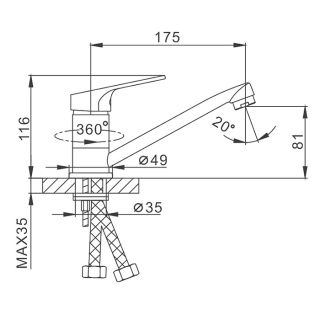 Смеситель для кухни Frap F4513 хром