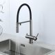 Смеситель для кухни Gappo G4397-89 с подключением фильтра питьевой воды и гибким изливом оружейная сталь/чёрный