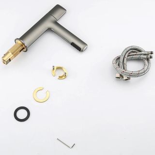 Смеситель для раковины Gappo G1052-89 оружейная сталь