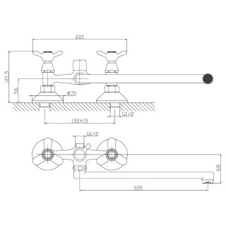 Смеситель для ванны Rossinka Q02-80 Хром