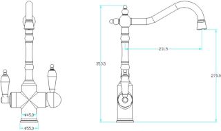 Смеситель для кухни Boheme Tradizionale Oro золото 112