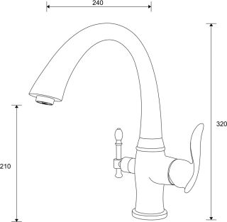 Смеситель для кухни ZORG Sanitary ZR 340 YF