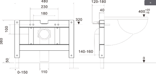 Рама крепления Ceruttispa B001 для подвесного импульсного унитаза