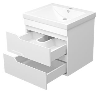 Подвесная тумба под раковину Misty Софт 60см белый