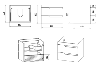 Подвесная тумба под раковину Misty Софт 60см белый