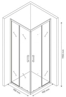 Душевой уголок Berges Solo S 90x90см хром 061107