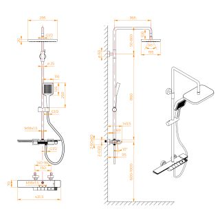 Душевая стойка RGW SP-34 51140134-01 с термостатом хром