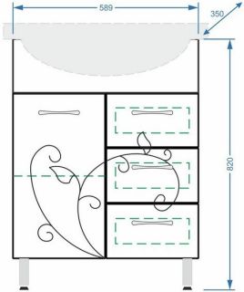 Тумба под раковину Stella Polar Фантазия 65см белый SP-00000228