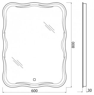 Зеркало BelBagno с LED-подсветкой и сенсорным управлением SPC-OND-600-800-LED-TCH